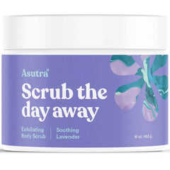 ASUTRA Dead Sea Salt Scrub bottle showing gentle exfoliation and mineral-rich formula.