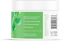 ASUTRA Dead Sea Salt Scrub coconut oil droplets indicate rich hydration for soft skin