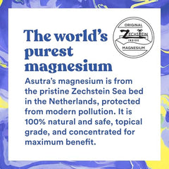 ASUTRA packaging front highlights the 7 oz bottle and lavender theme.