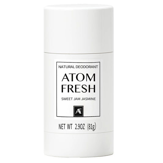 Atom Fresh Laboratory natural deodorant bottle with 72h odor protection for active days