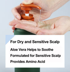 ATS Professional Perstige Calmesh Headspa Shampoo bottle side highlighting Aloe for relief