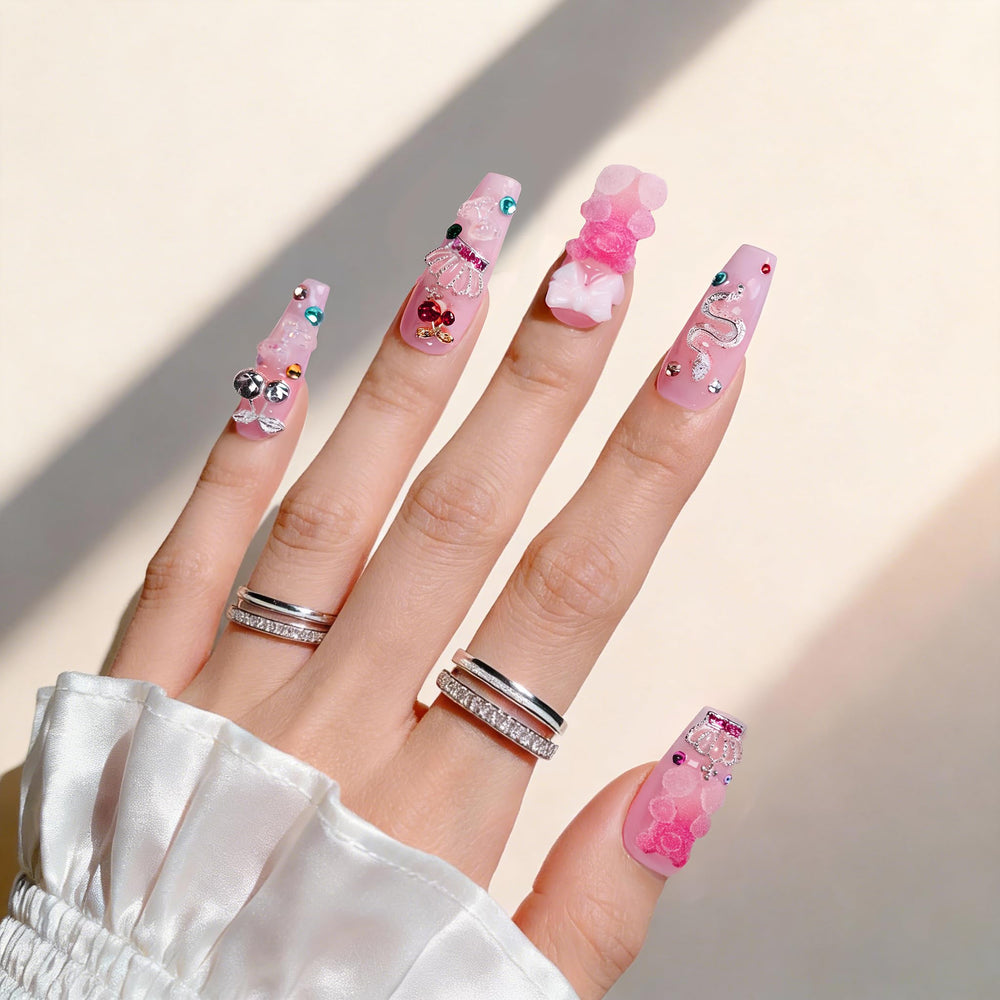 Atuhua long length square nails for elegant events and everyday beauty