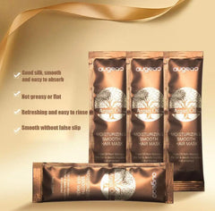 Augeas Argan Oil hair mask application scene, detangling ready daily routine.