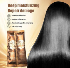 Augeas Argan Oil hair mask packaging on shelf, premium Moroccan oil appeal.