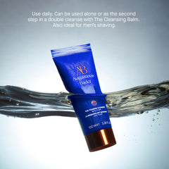 Embossed label detail conveys premium quality and brand identity.