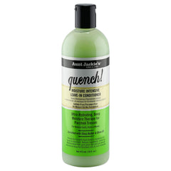 Aunt Jackie's Quench Leave-In bottle pour for smooth hydrated curls.