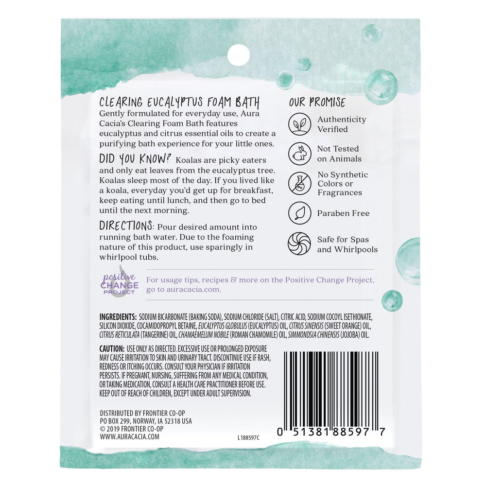 Aura Cacia Foam Bath for Kids bubble bath bottle in hand, paraben-free formula for family baths.