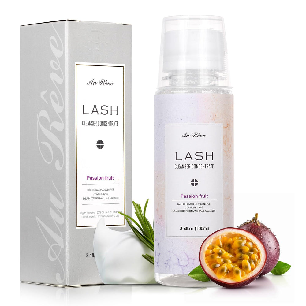 AuReve lash shampoo concentrate bottle for home and salon use