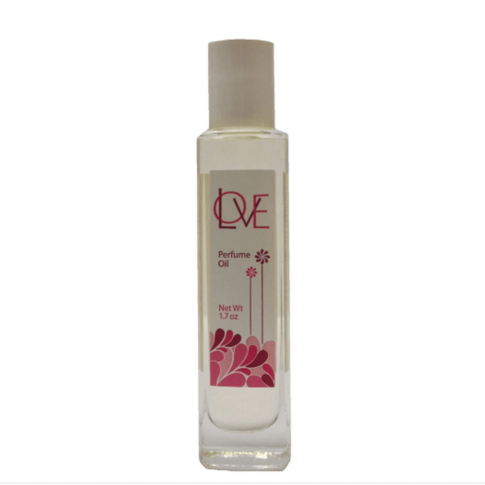 Auric Blends Love Perfume Oil in a 1.7 oz bottle, long-lasting warm-spicy fragrance.