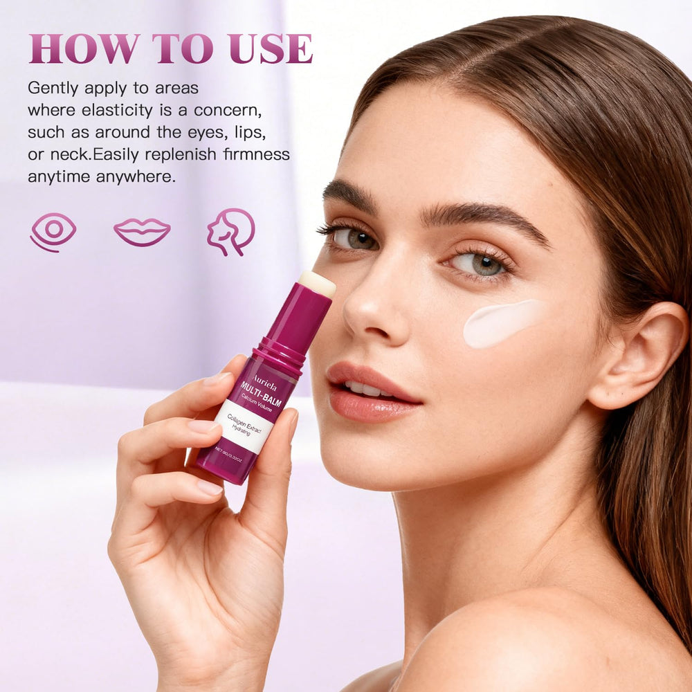 Auriela Calcium Volume Multi Balm Stick shows fast absorption for instant skin comfort.