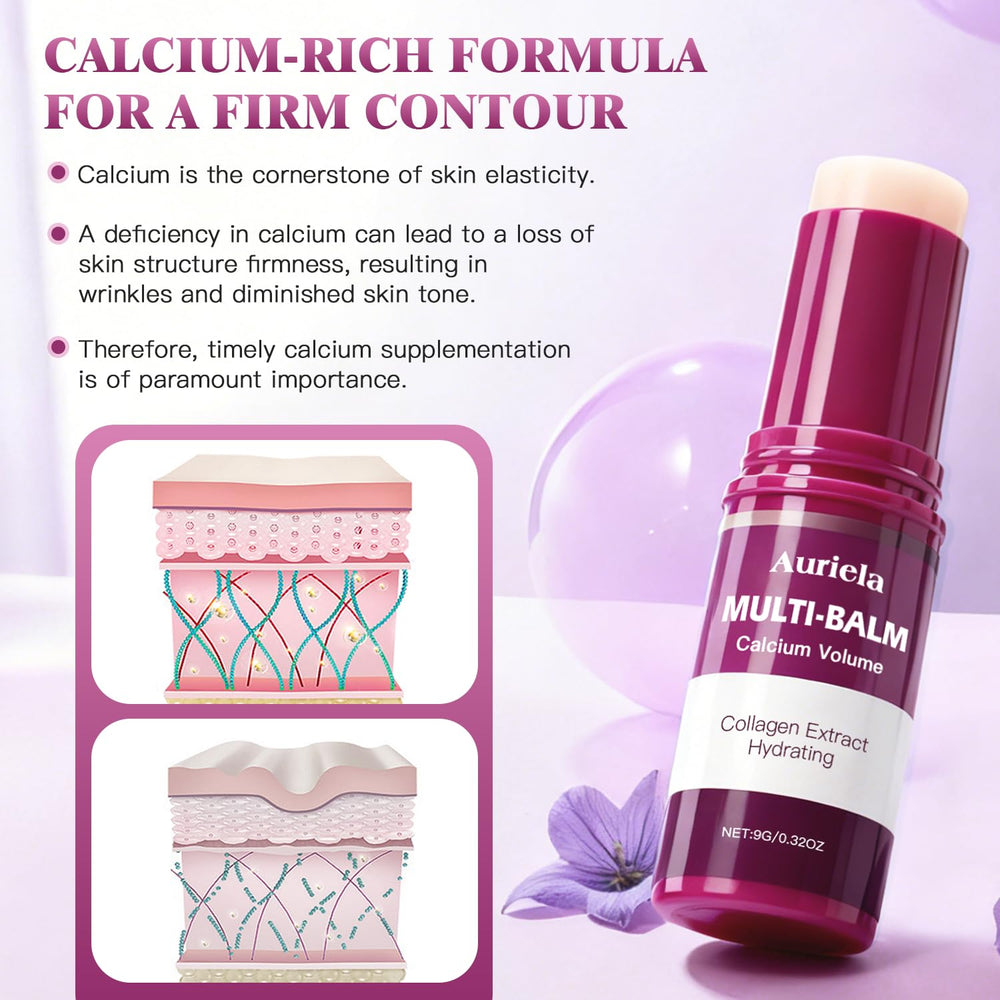 Auriela Calcium Volume Multi Balm Stick travel-friendly compact for on-the-go care.