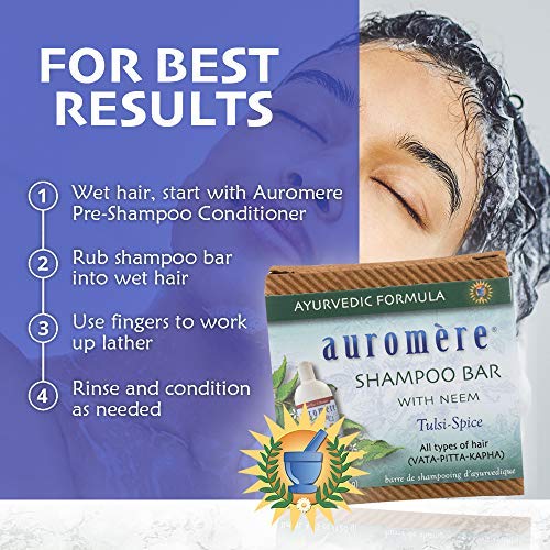 Auromere all-in-one bar cleanses hair, body, and more in one step.