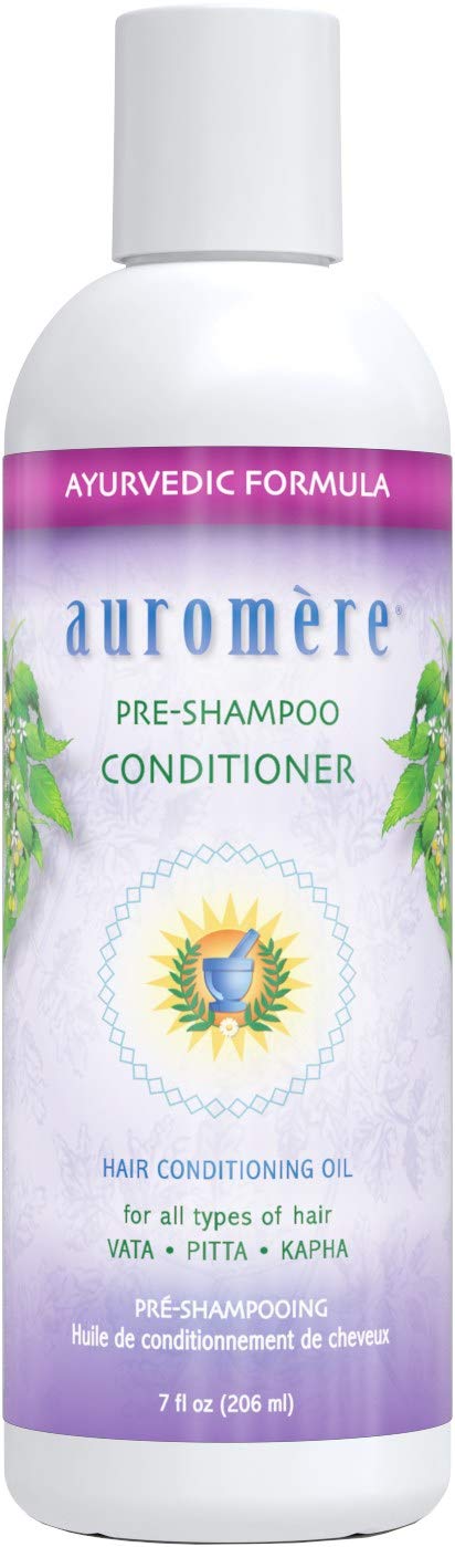 Auromere pre-shampoo conditioner bottle pour for deep hair nourishment before washing