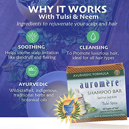 Auromere vegan cruelty-free bar highlighted for ethical hair care.