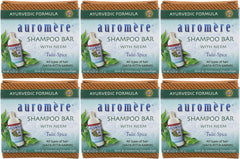 Auromere shampoo bar in zero-waste packaging for eco-friendly routines.