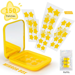 AUSLKA yellow star patches on skin for daytime wear.