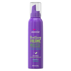 Aussie Mousse Volume Head Strong 6 oz bottle for lasting hold and volume.