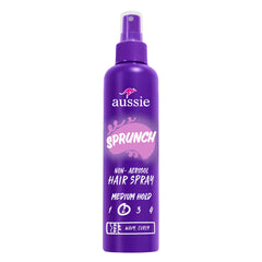 Aussie Sprunch hairspray bottle for easy daily styling and hold.