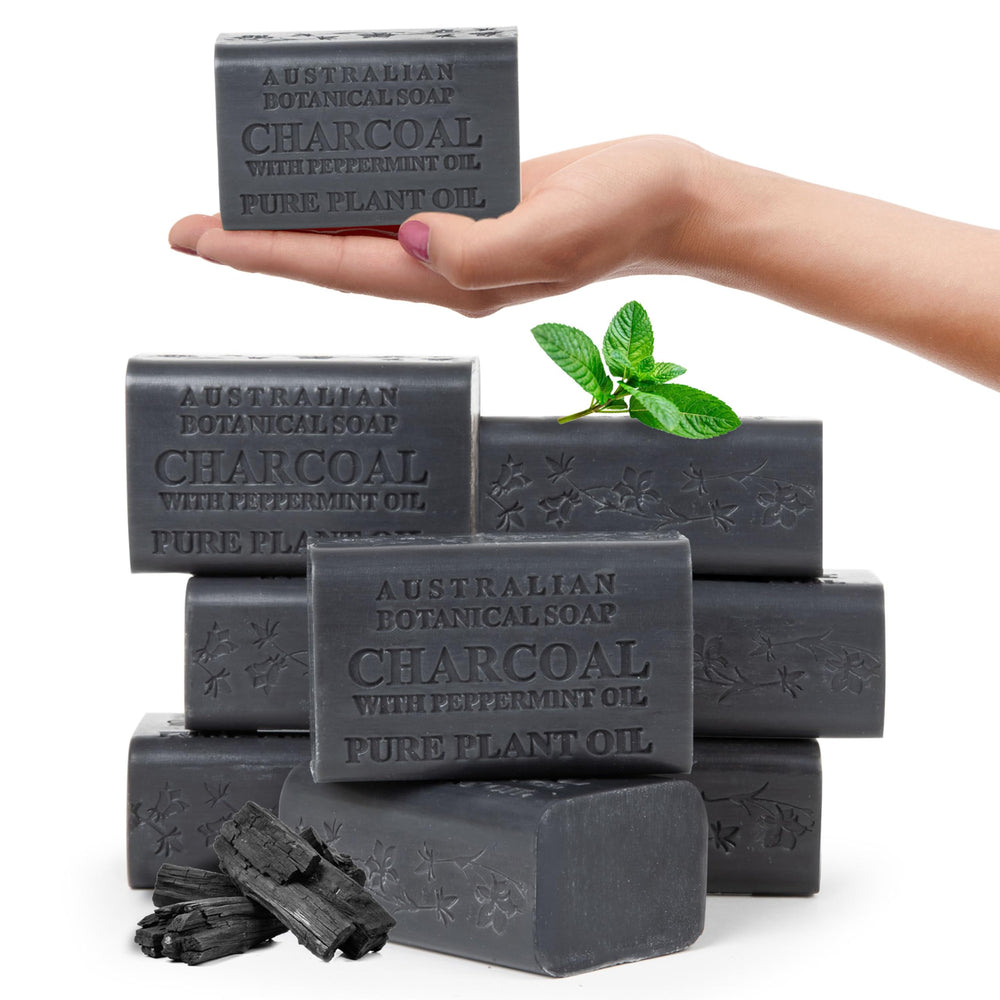 Australian Botanical Soap eight-pack African Black Soap bars front view for daily cleansing