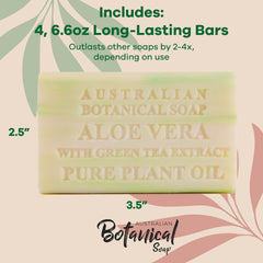 Australian Botanical Soap Aloe Vera Green Tea Packaging – eco-friendly palm oil and shea butter.