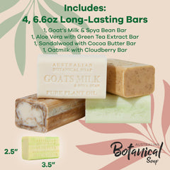 Australian Botanical Soap Aloe Vera bar with Green Tea Extract delivering refreshing lather