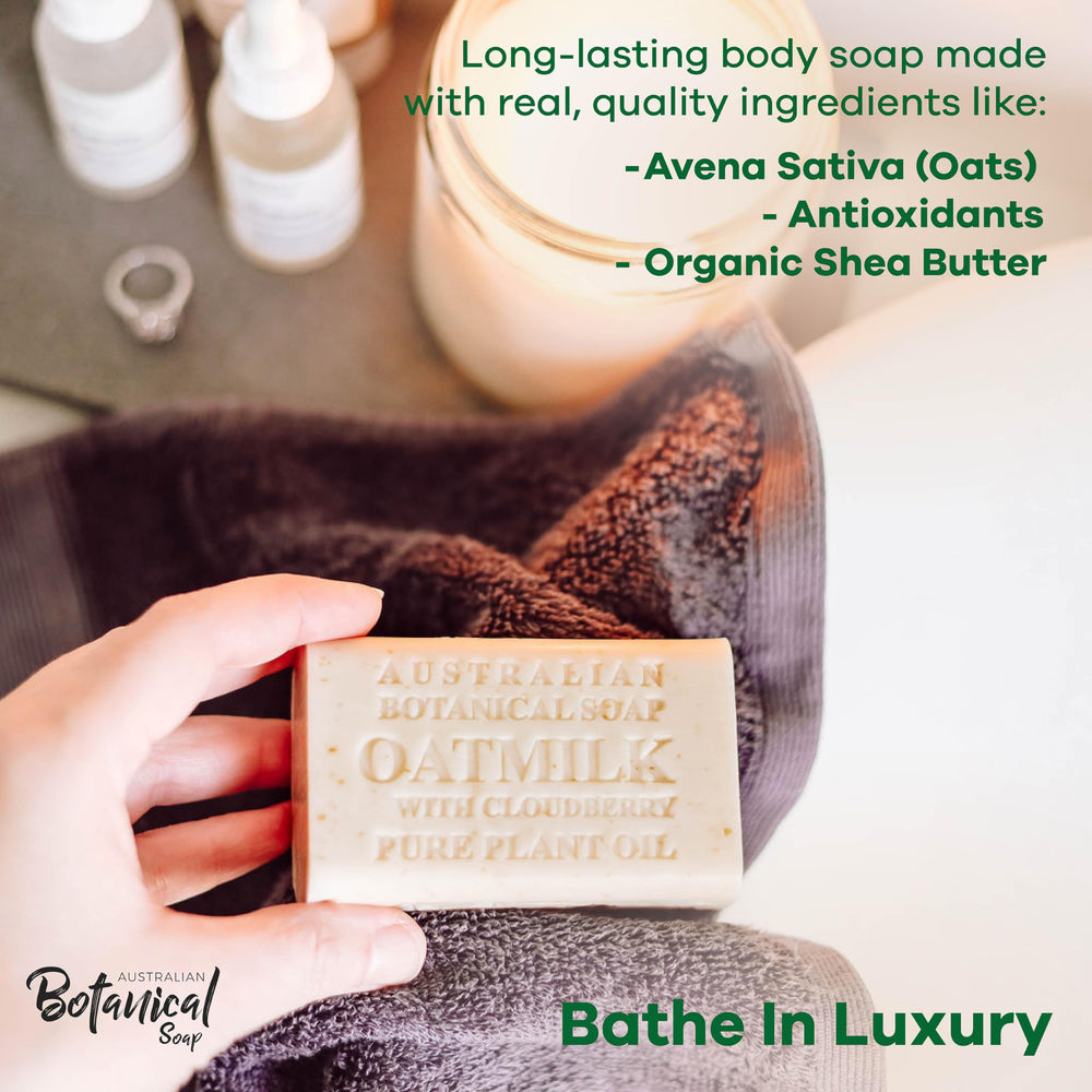 Australian Botanical Soap triple milled bar cut reveals long-lasting, creamy lather.
