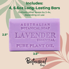 Australian Botanical Soap triple-milled bar demonstrates long-lasting, creamy lather for daily use.
