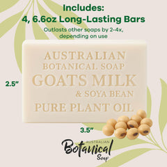 Australian Botanical Soap triple milled process; dense, long-lasting cleansing bar.