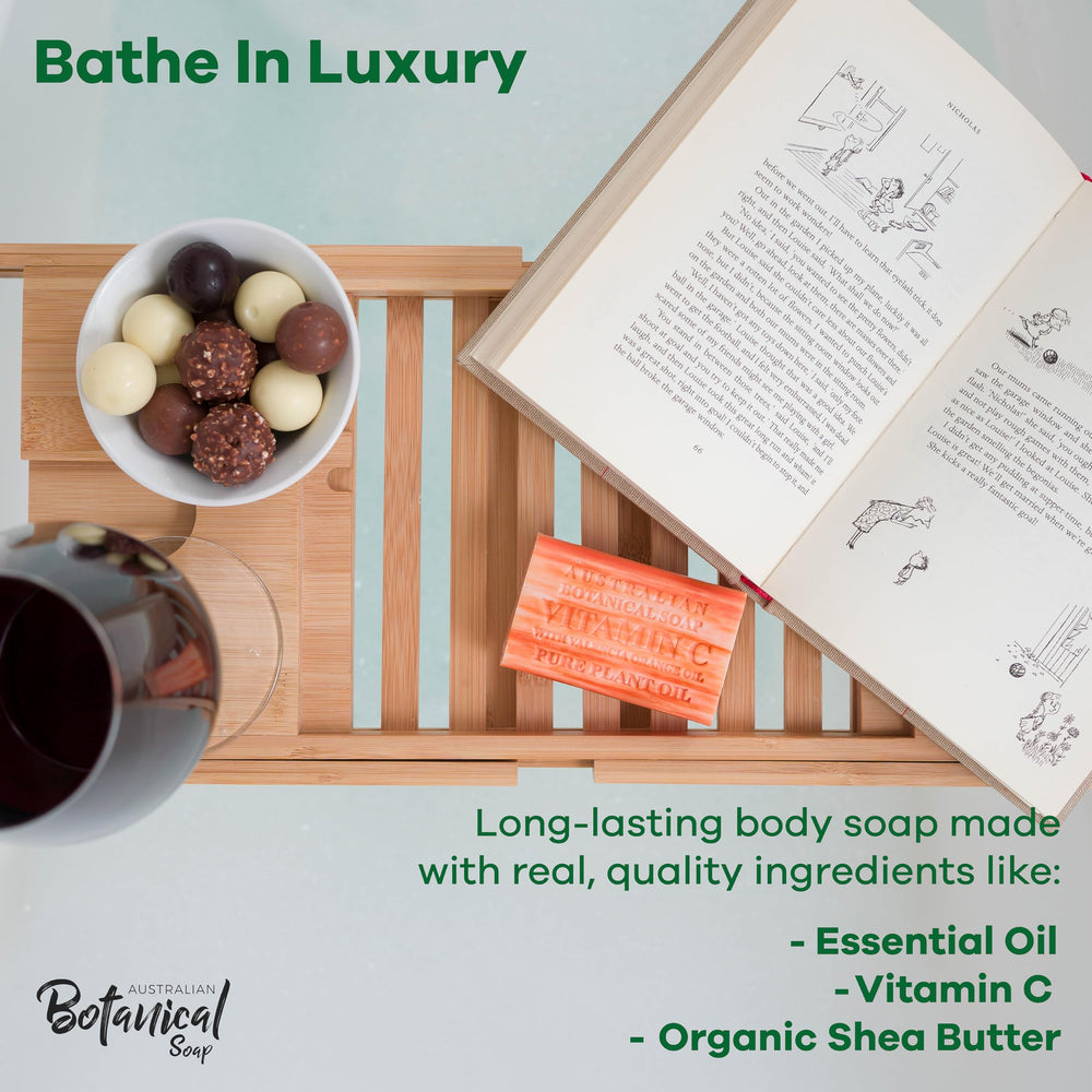 Close-up of Valencia Orange soap texture showing triple milling detail