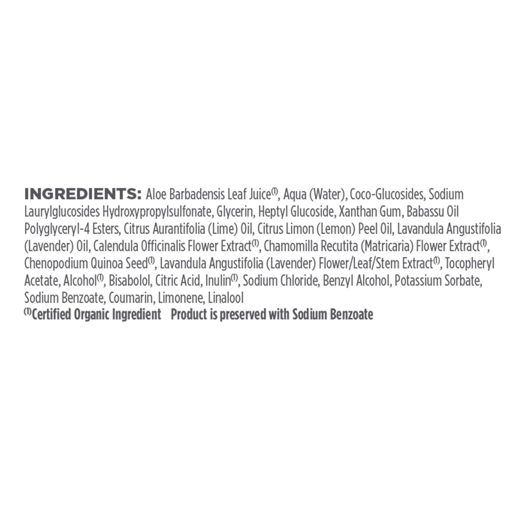 Close-up of Avalon Organics Lavender bottle highlighting natural ingredients