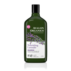 Avalon Organics Nourishing Lavender Shampoo bottle for daily cleansing with plant-based formula.