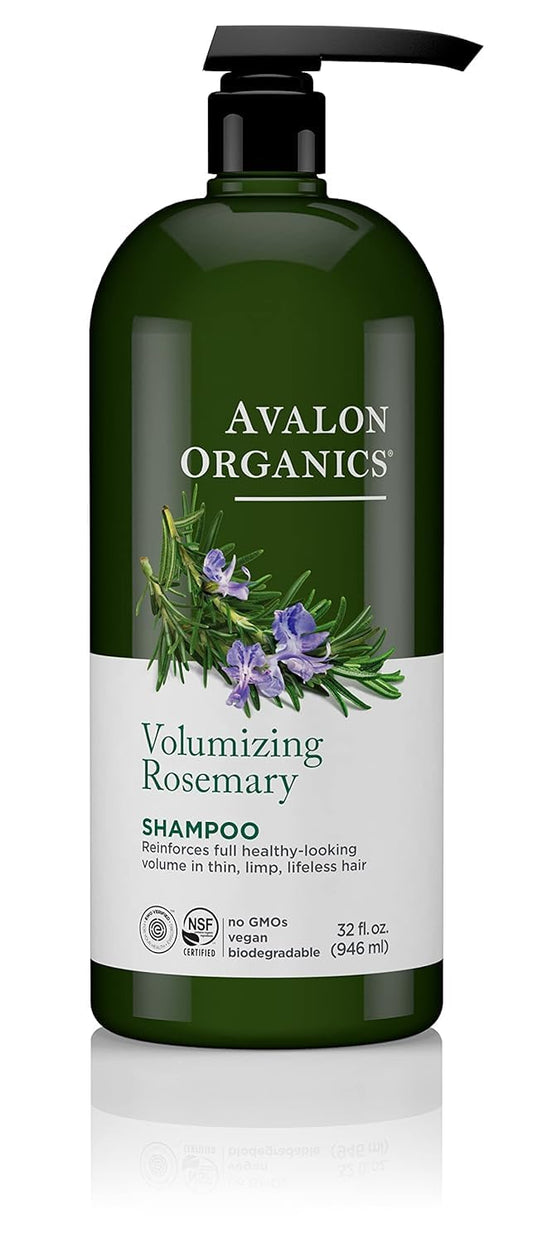 Avalon Organics Rosemary Shampoo bottle with rosemary scent for a refreshing cleanse