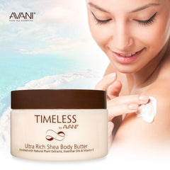 Avani Timeless Shea Butter texture close-up highlighting rich formula for dry skin