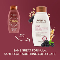 Close-up of blackberry and quinoa ingredients in Aveeno conditioner