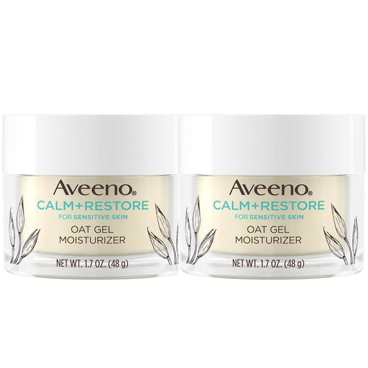 Aveeno Calm Restore Oat Gel moisturizers in a 2-pack offering gentle hydration