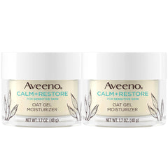 Aveeno Calm Restore Oat Gel moisturizers in a 2-pack offering gentle hydration