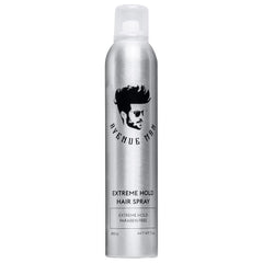 Avenue Man Extreme Hold hairspray bottle ready to style all day.