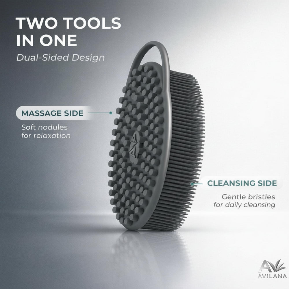 Avilana silicone scrubber quick-dry hanging loop for air drying