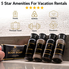 Avistar mini shampoo conditioner set bottles for premium guest bathing experience.