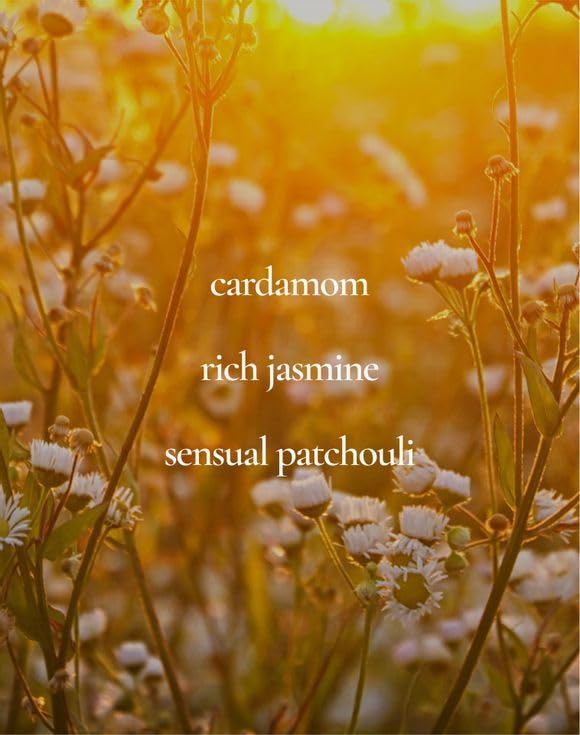 Close-up on scent notes of AVON Classics Timeless with jasmine and patchouli.