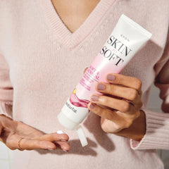 AVON Skin So Soft hand cream four-pack gift-ready box highlighting everyday use.