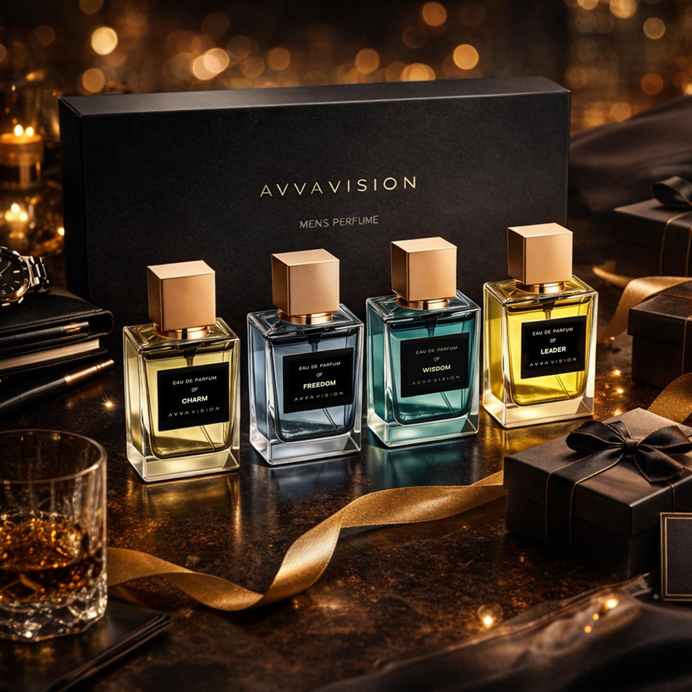 AVVA VISION Freedom bottle showcasing versatile masculine fragrance