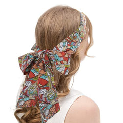 AWAYTR chiffon scarf headband long tail enabling versatile styling