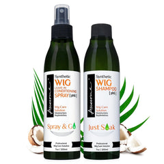Awesome Synthetic Wig Shampoo bottle pour shows clean, residue-free care for wigs