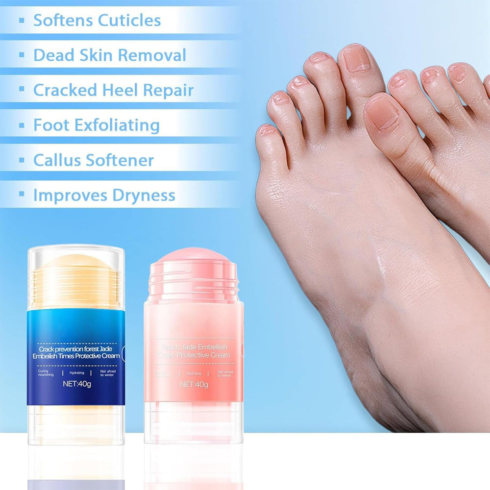Awjsde foot cream blue bottle closeup highlights cooling moisture for dry skin