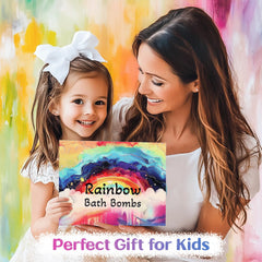 AWKUWA Rainbow Bath Bombs release gentle bubbles and fragrance during bath time.