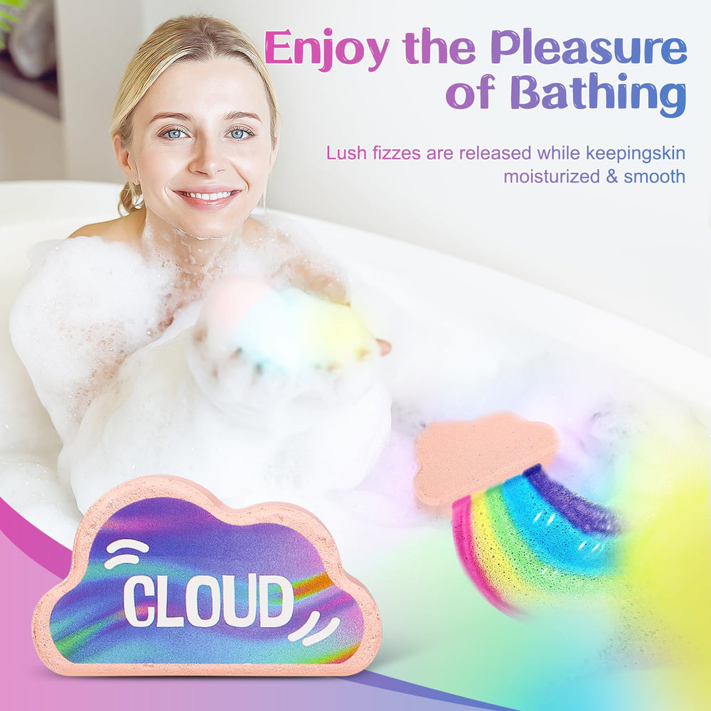 AWKUWA Rainbow Bath Bombs come in gift-ready packaging, perfect for gifting.