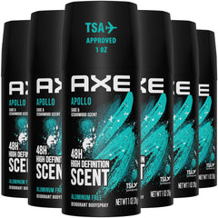 AXE Apollo travel deodorant bottle shown for on-the-go freshness