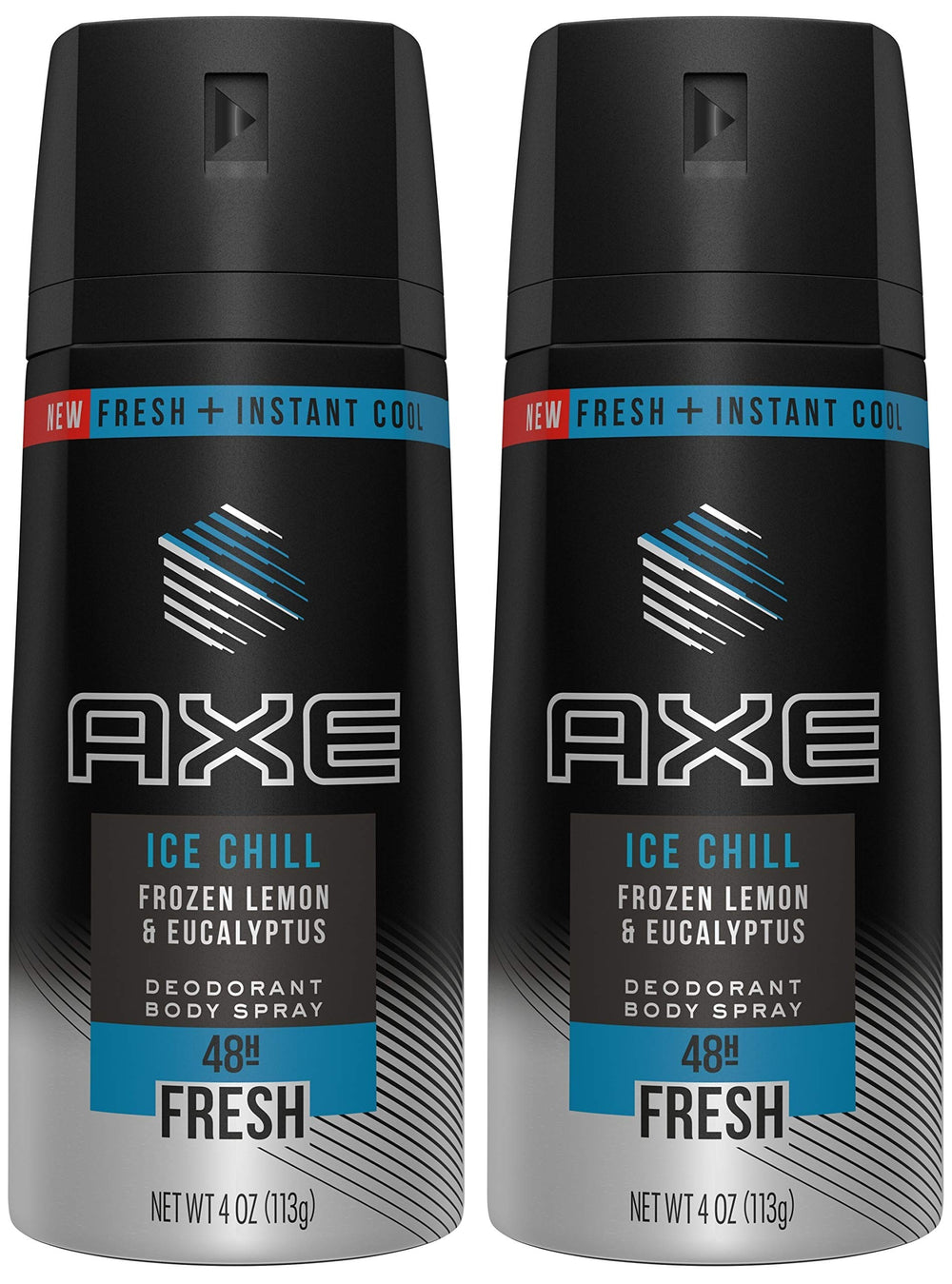 Axe Ice Chill bottle front view highlighting lemon and mint for instant freshness.