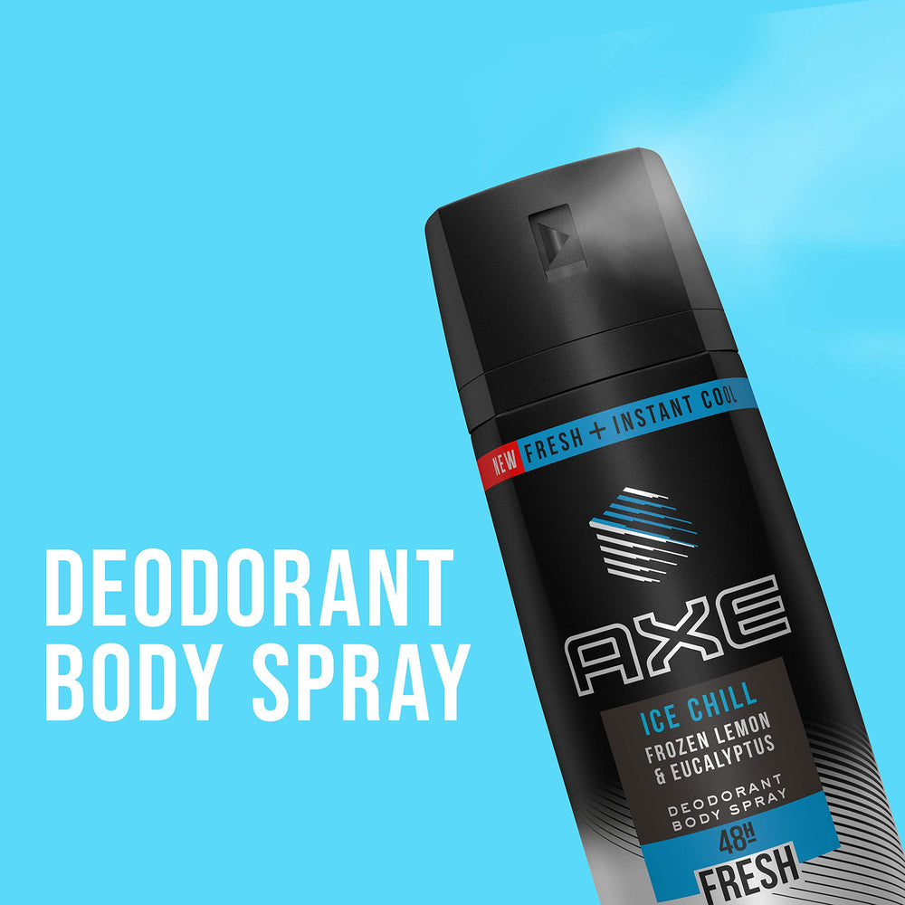Axe Ice Chill logo on can branding and design.